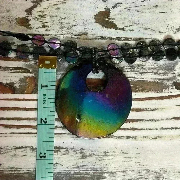 Rainbow Pendant Statement necklace - Picture 5 of 8